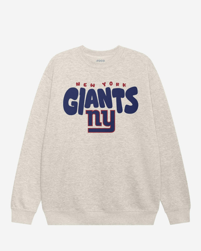 New York Giants Bubble Crew Neck Sweatshirt FOCO S - FOCO.com