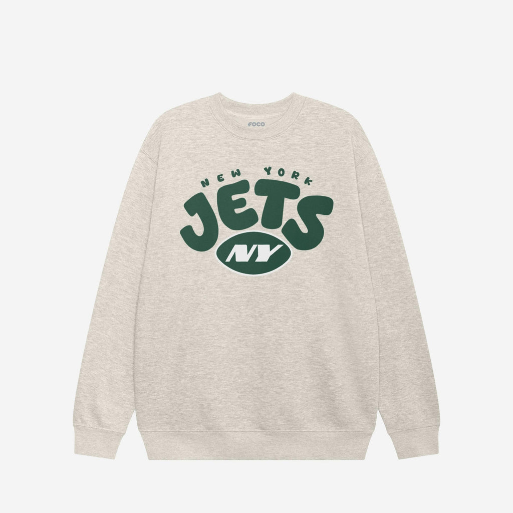 New York Jets Bubble Crew Neck Sweatshirt FOCO S - FOCO.com