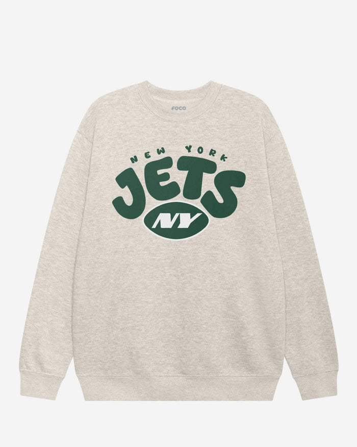 New York Jets Bubble Crew Neck Sweatshirt FOCO S - FOCO.com