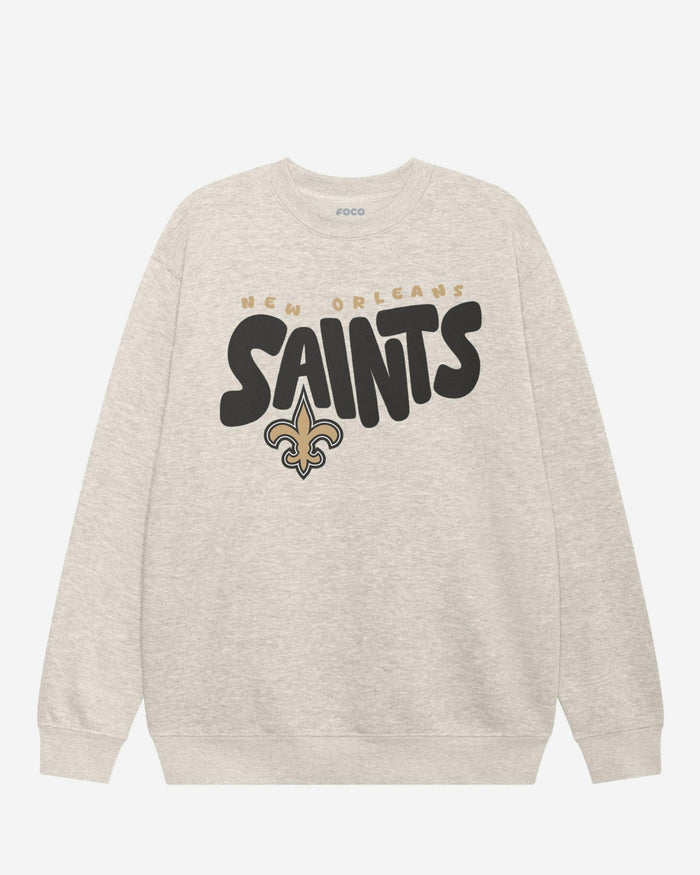 New Orleans Saints Bubble Crew Neck Sweatshirt FOCO S - FOCO.com