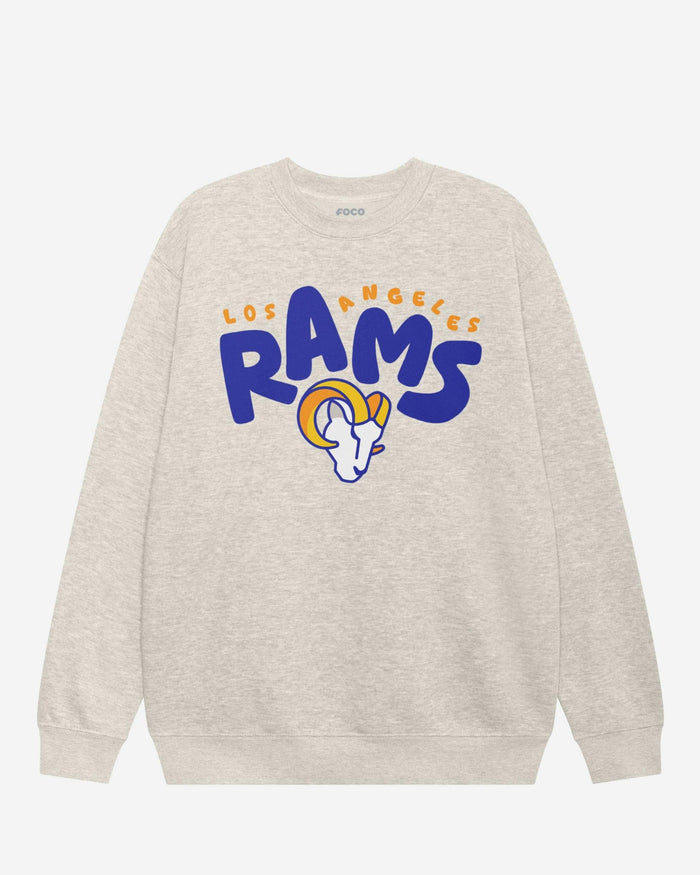Los Angeles Rams Bubble Crew Neck Sweatshirt FOCO S - FOCO.com