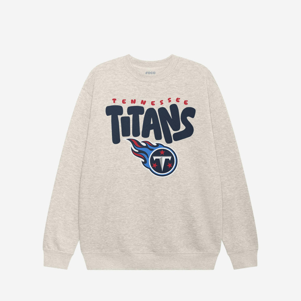 Tennessee Titans Bubble Crew Neck Sweatshirt FOCO S - FOCO.com
