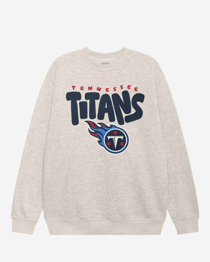 Tennessee Titans Bubble Crew Neck Sweatshirt FOCO S - FOCO.com