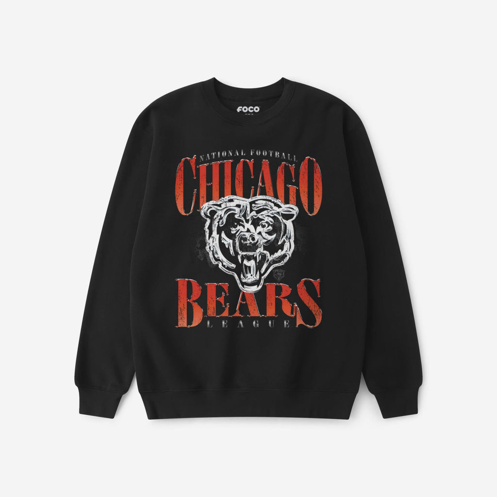 Chicago Bears Chrome Stack Crew Neck Sweatshirt FOCO S - FOCO.com
