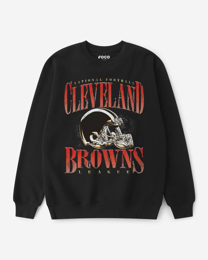 Cleveland Browns Chrome Stack Crew Neck Sweatshirt FOCO S - FOCO.com