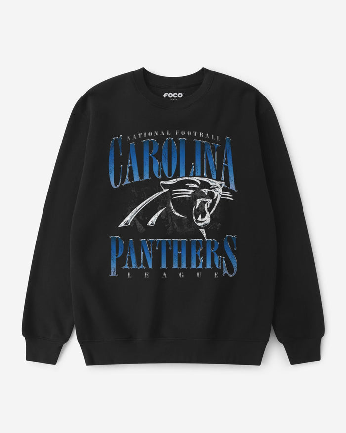 Carolina Panthers Chrome Stack Crew Neck Sweatshirt FOCO S - FOCO.com