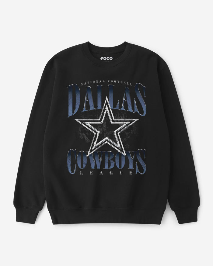 Dallas Cowboys Chrome Stack Crew Neck Sweatshirt FOCO S - FOCO.com
