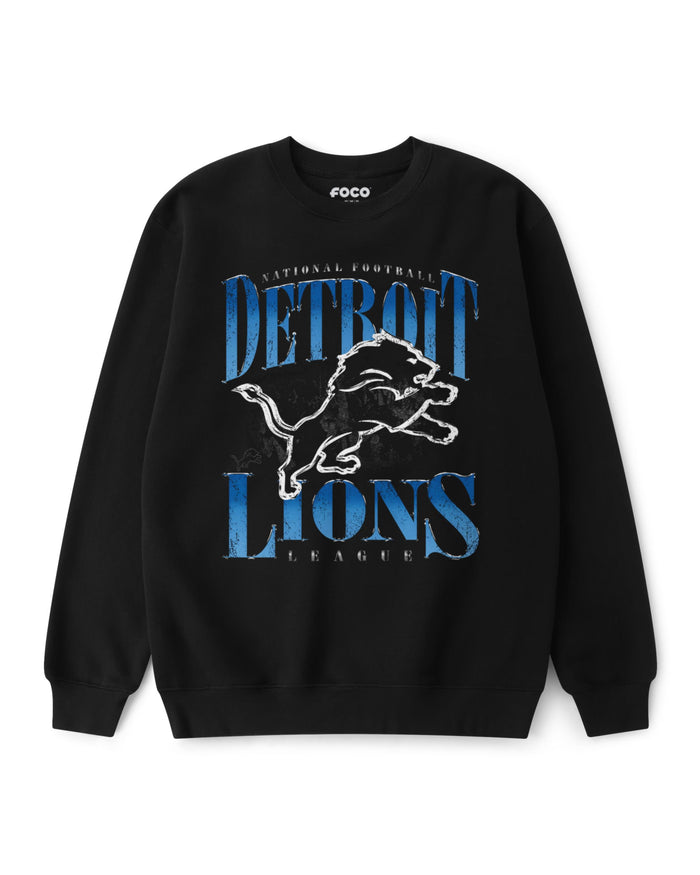 Detroit Lions Chrome Stack Crew Neck Sweatshirt