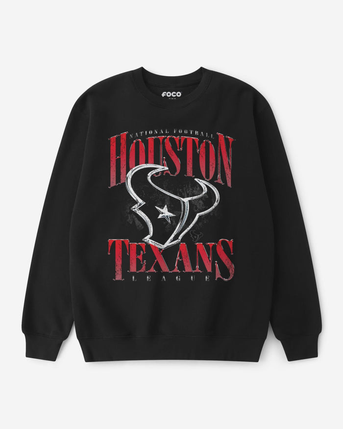 Houston Texans Chrome Stack Crew Neck Sweatshirt FOCO S - FOCO.com