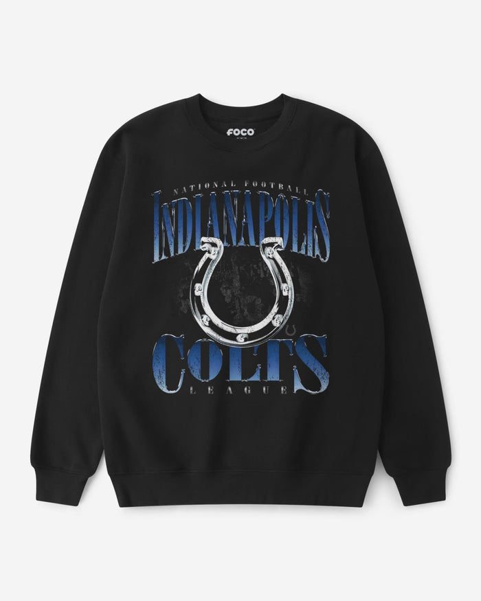 Indianapolis Colts Chrome Stack Crew Neck Sweatshirt FOCO S - FOCO.com