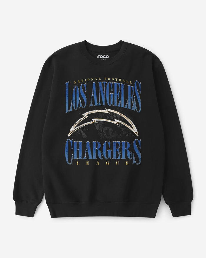 Los Angeles Chargers Chrome Stack Crew Neck Sweatshirt FOCO S - FOCO.com