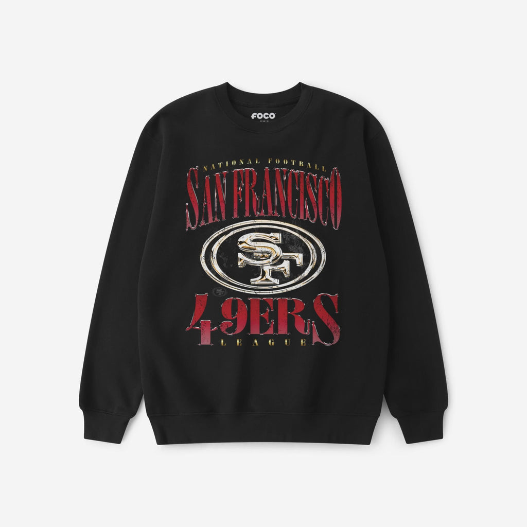 San Francisco 49ers Chrome Stack Crew Neck Sweatshirt FOCO S - FOCO.com