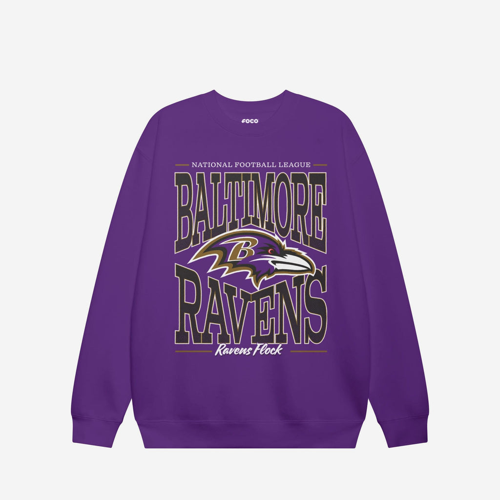 Baltimore Ravens Diamond Dynasty Crew Neck Sweatshirt FOCO S - FOCO.com