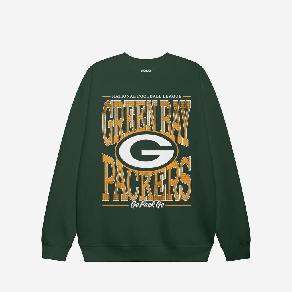 Green Bay Packers Diamond Dynasty Crew Neck Sweatshirt FOCO S - FOCO.com
