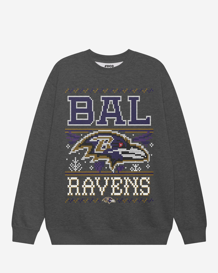 Baltimore Ravens Holiday Crew Neck Sweatshirt FOCO S - FOCO.com