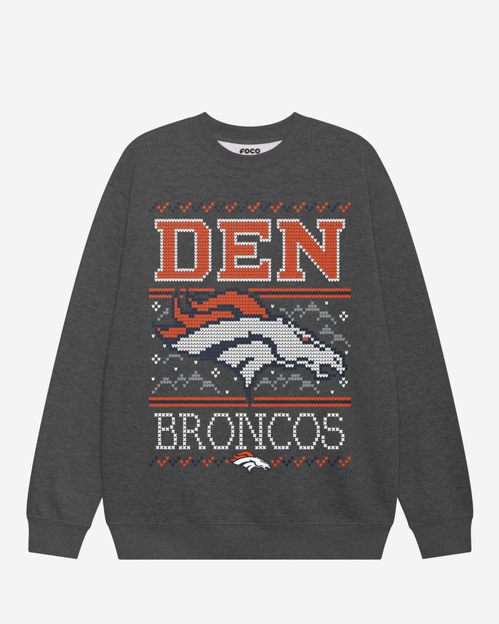 Denver Broncos Holiday Crew Neck Sweatshirt FOCO S - FOCO.com