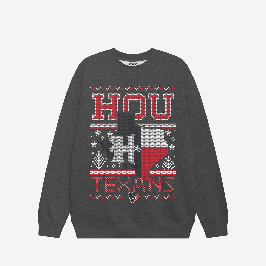 Houston Texans Holiday Crew Neck Sweatshirt FOCO S - FOCO.com