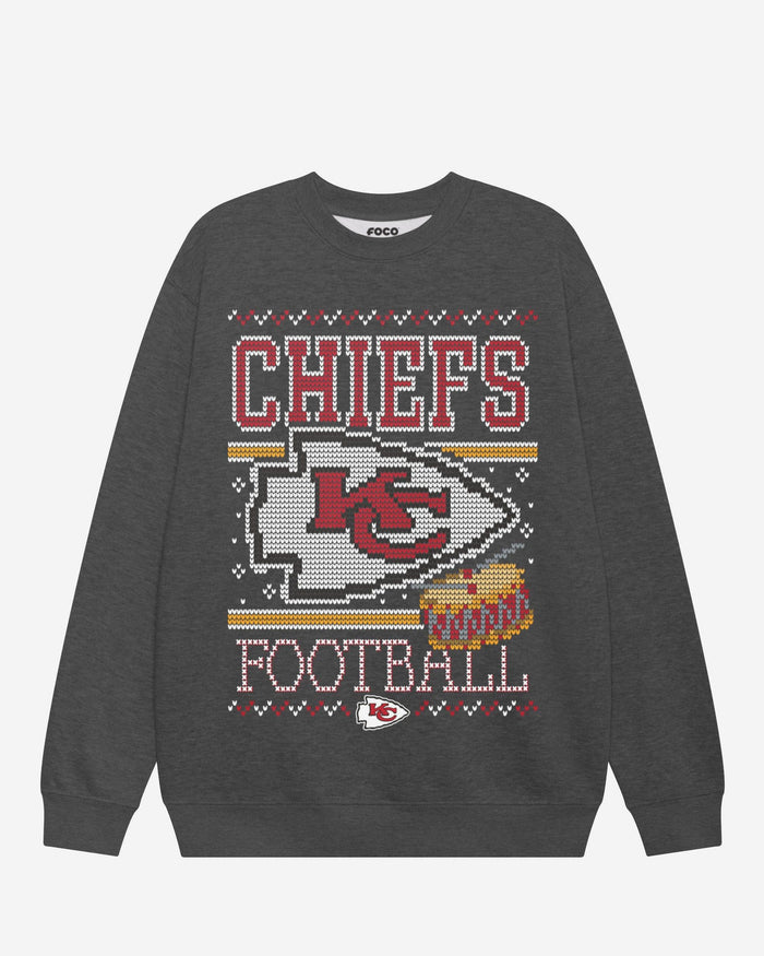 Kansas City Chiefs Holiday Crew Neck Sweatshirt FOCO S - FOCO.com
