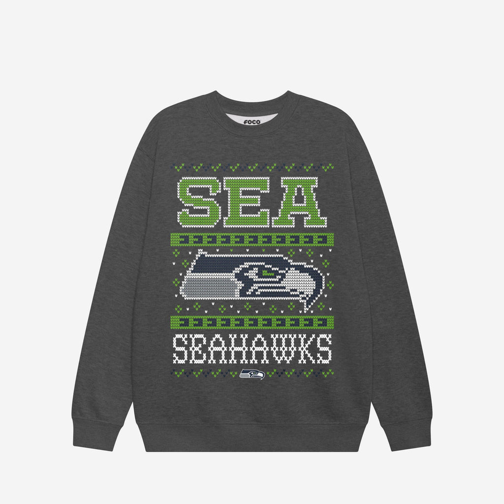 Seattle Seahawks Holiday Crew Neck Sweatshirt FOCO S - FOCO.com