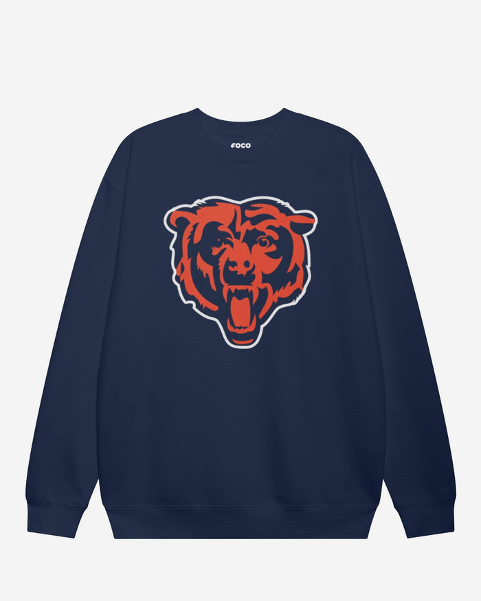 Chicago Bears Primary Logo Crew Neck Sweatshirt FOCO Navy S - FOCO.com