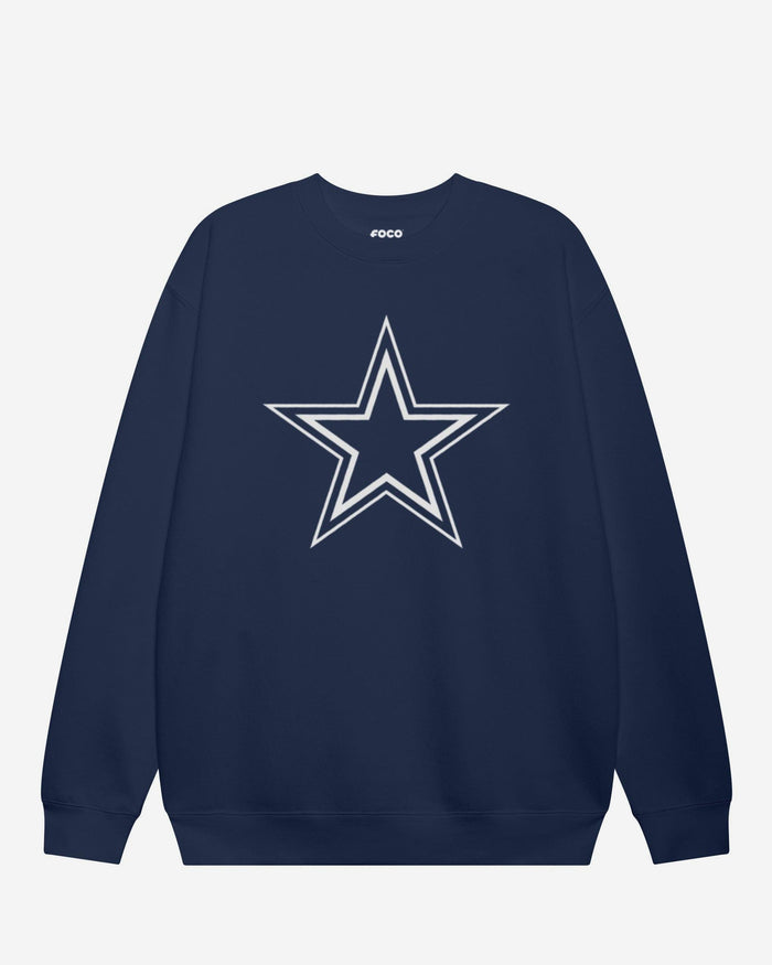 Dallas Cowboys Primary Logo Crew Neck Sweatshirt FOCO Navy S - FOCO.com