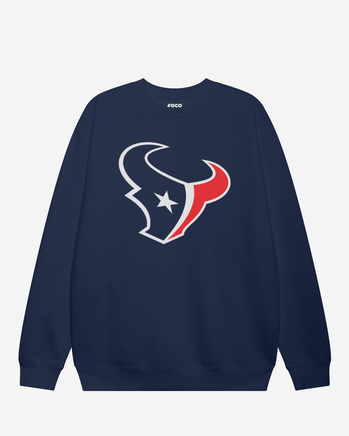 Houston Texans Primary Logo Crew Neck Sweatshirt FOCO Navy S - FOCO.com