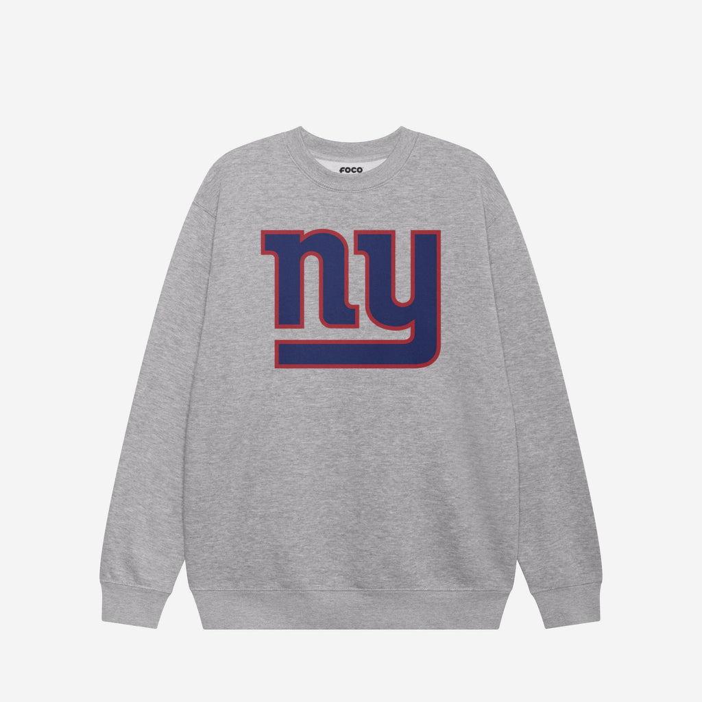New York Giants Primary Logo Crew Neck Sweatshirt FOCO Athletic Heather S - FOCO.com