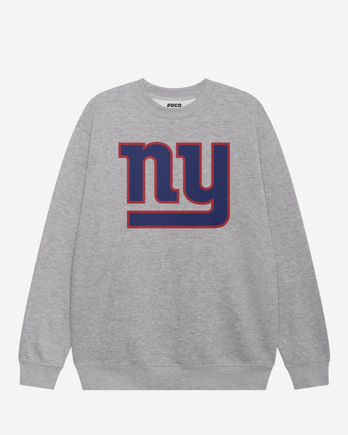 New York Giants Primary Logo Crew Neck Sweatshirt FOCO Athletic Heather S - FOCO.com
