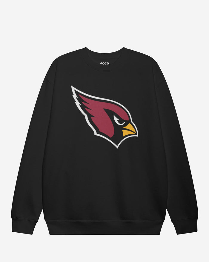 Arizona Cardinals Primary Logo Crew Neck Sweatshirt FOCO Black S - FOCO.com