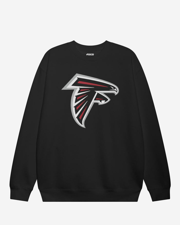 Atlanta Falcons Primary Logo Crew Neck Sweatshirt FOCO Black S - FOCO.com