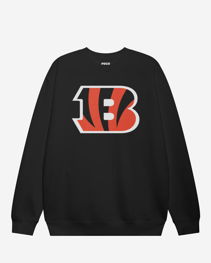 Cincinnati Bengals Primary Logo Crew Neck Sweatshirt FOCO Black S - FOCO.com