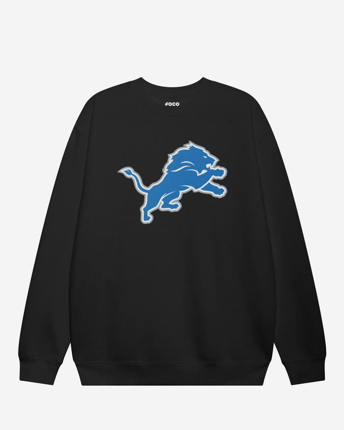 Detroit Lions Primary Logo Crew Neck Sweatshirt FOCO Black S - FOCO.com