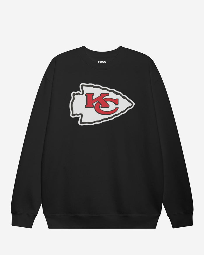 Kansas City Chiefs Primary Logo Crew Neck Sweatshirt FOCO Black S - FOCO.com