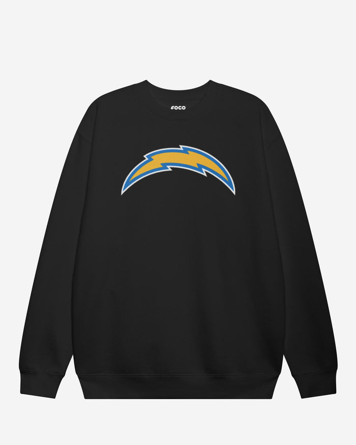 Los Angeles Chargers Primary Logo Crew Neck Sweatshirt FOCO Black S - FOCO.com