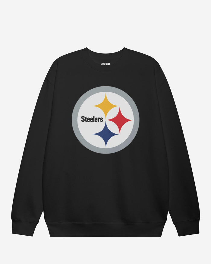 Pittsburgh Steelers Primary Logo Crew Neck Sweatshirt FOCO Black S - FOCO.com