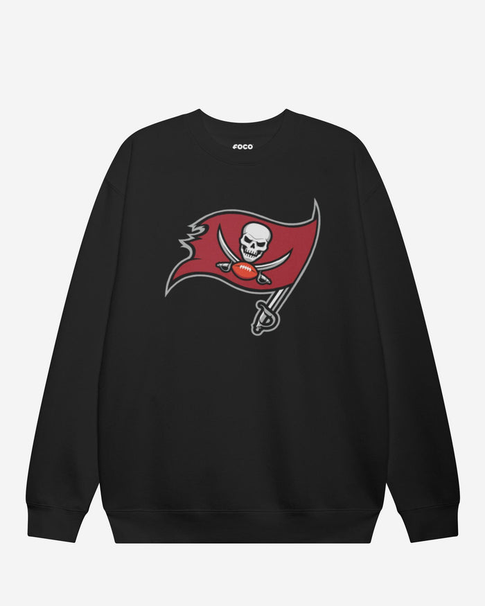 Tampa Bay Buccaneers Primary Logo Crew Neck Sweatshirt FOCO Black S - FOCO.com