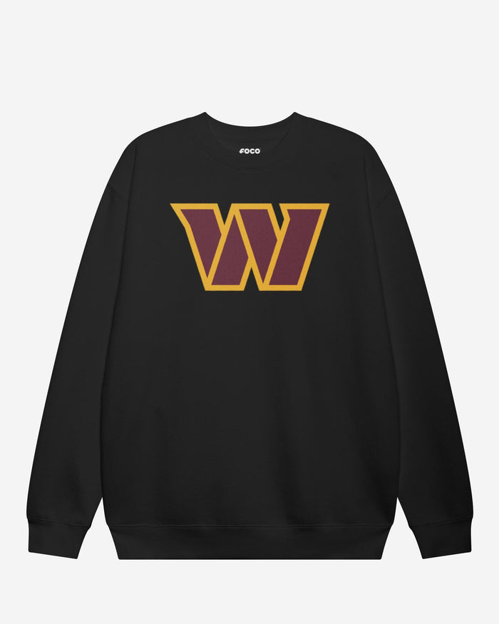 Washington Commanders Primary Logo Crew Neck Sweatshirt FOCO Black S - FOCO.com