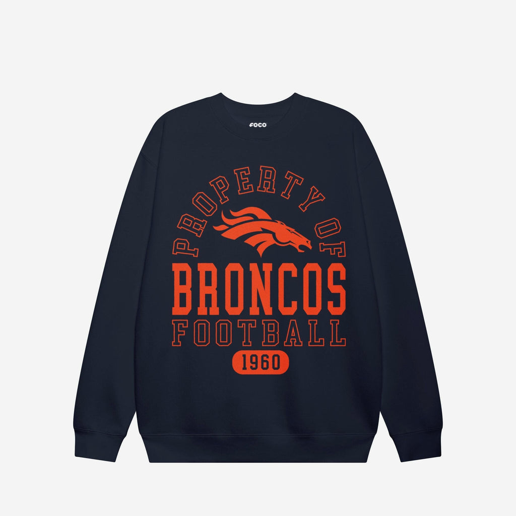 Denver Broncos Property of Crew Neck Sweatshirt FOCO S - FOCO.com