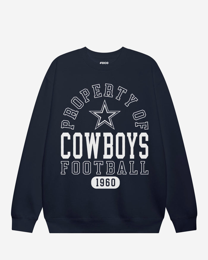Dallas Cowboys Property of Crew Neck Sweatshirt FOCO S - FOCO.com