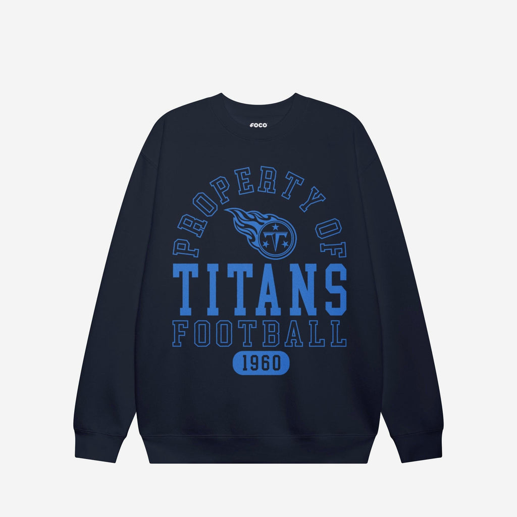 Tennessee Titans Property of Crew Neck Sweatshirt FOCO S - FOCO.com