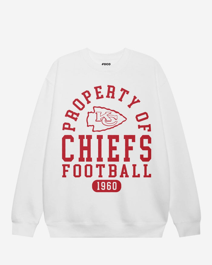 Kansas City Chiefs Property of Crew Neck Sweatshirt FOCO S - FOCO.com