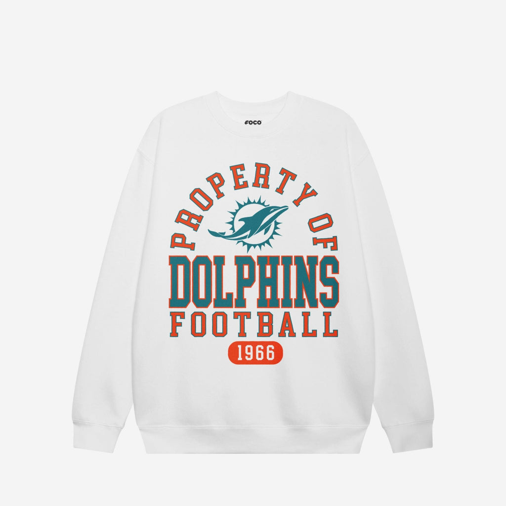 Miami Dolphins Property of Crew Neck Sweatshirt FOCO S - FOCO.com