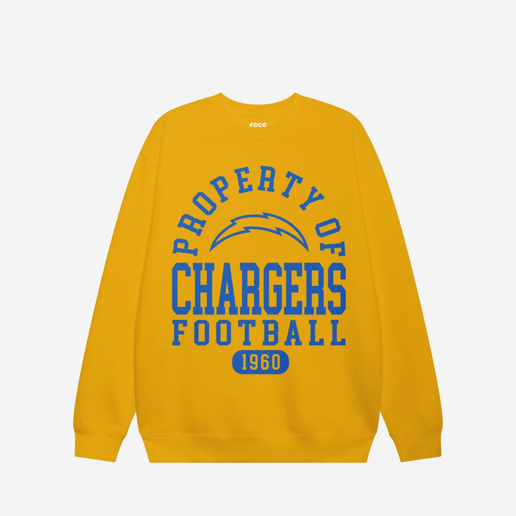Los Angeles Chargers Property of Crew Neck Sweatshirt FOCO S - FOCO.com