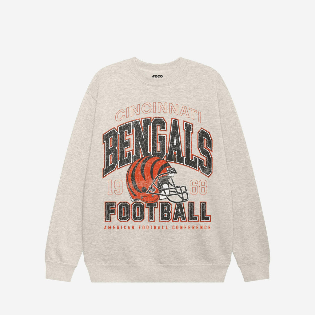 Cincinnati Bengals Varsity Crew Neck Sweatshirt FOCO S - FOCO.com
