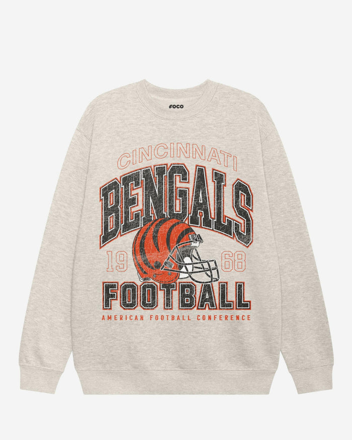 Cincinnati Bengals Varsity Crew Neck Sweatshirt FOCO S - FOCO.com