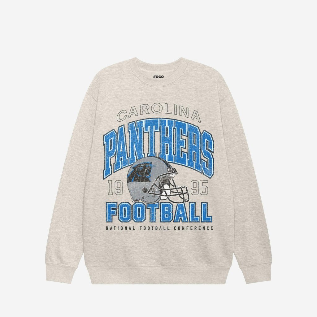 Carolina Panthers Varsity Crew Neck Sweatshirt FOCO S - FOCO.com