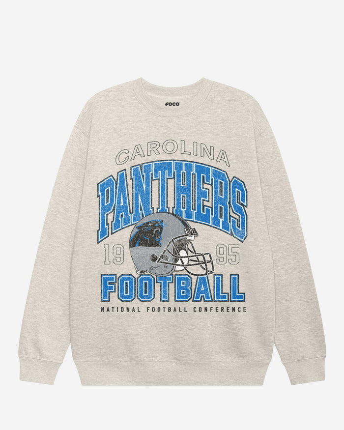 Carolina Panthers Varsity Crew Neck Sweatshirt FOCO S - FOCO.com