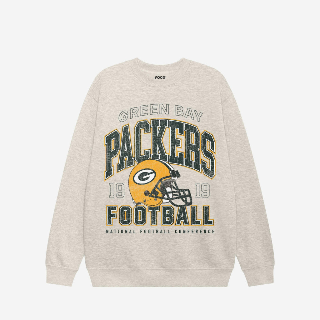 Green Bay Packers Varsity Crew Neck Sweatshirt FOCO S - FOCO.com