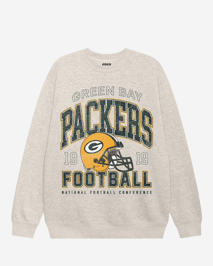 Green Bay Packers Varsity Crew Neck Sweatshirt FOCO S - FOCO.com