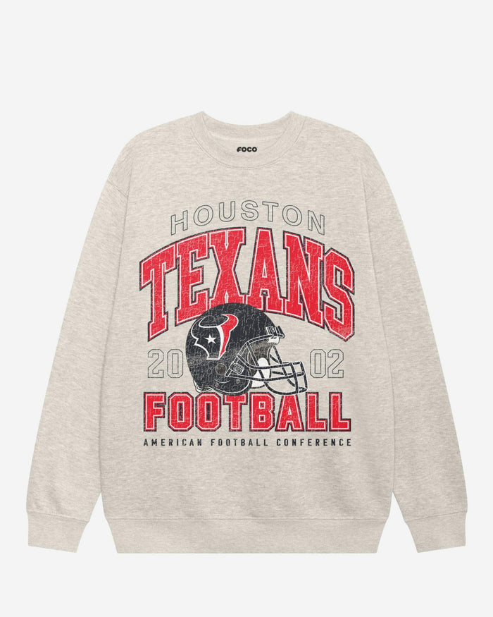 Houston Texans Varsity Crew Neck Sweatshirt FOCO S - FOCO.com